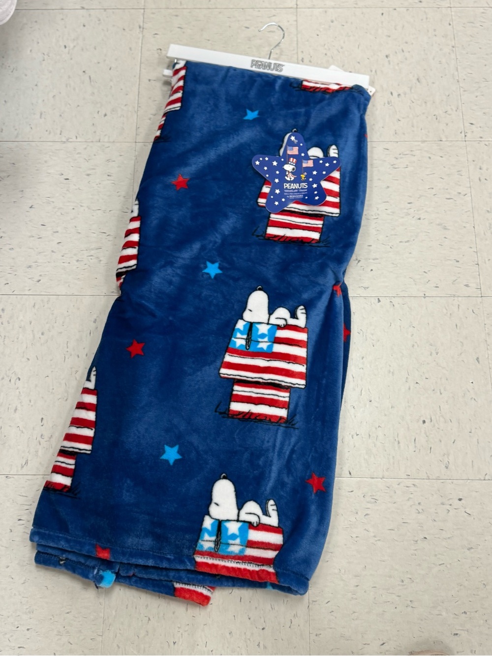 Peanuts Navy Blue Snoopy Patriotic Throw Blanket